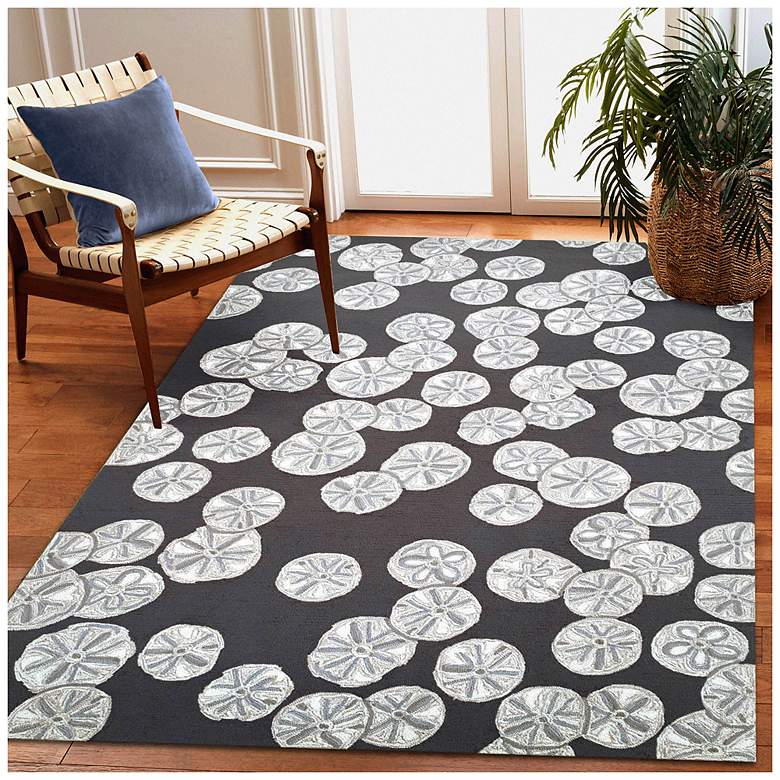 Image 1 Liora Manne Capri Sea Biscuit Indoor/Outdoor Area Rug Navy 7'6"x9'6"