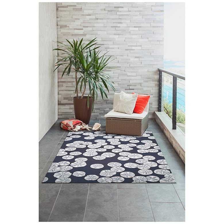Image 3 Liora Manne Capri Sea Biscuit Indoor/Outdoor Area Rug Navy 7'6"x9'6" more views