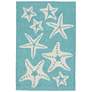 Thumbnail2 of Liora Manne Capri Starfish Indoor/Outdoor Area Rug Aqua 1'8"x2'6"
