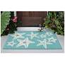 Thumbnail2 of Liora Manne Capri Starfish Indoor/Outdoor Area Rug Aqua 2'x3' more views