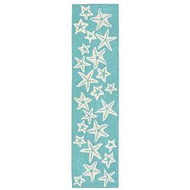 Image2 of Liora Manne Capri Starfish Indoor/Outdoor Area Rug Aqua 2'x5'