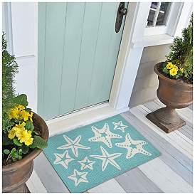 Image3 of Liora Manne Capri Starfish Indoor/Outdoor Area Rug Aqua 2'x5' more views