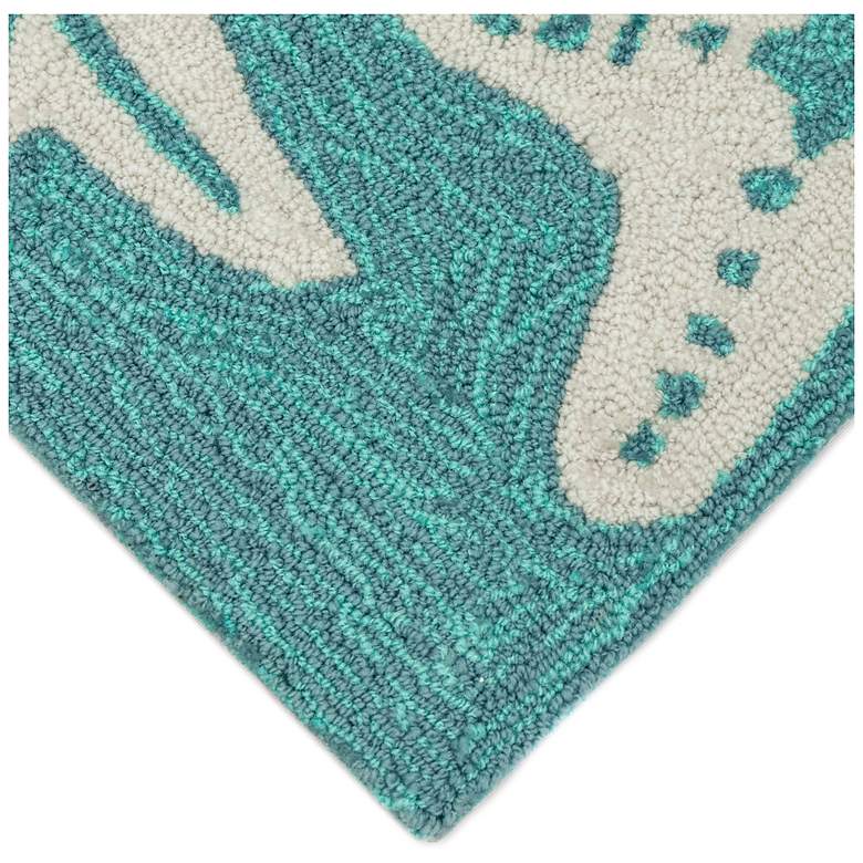 Image 6 Liora Manne Capri Starfish Indoor/Outdoor Area Rug Aqua 2'x5' more views