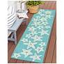 Thumbnail3 of Liora Manne Capri Starfish Indoor/Outdoor Area Rug Aqua 2'x8' more views