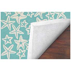 Image5 of Liora Manne Capri Starfish Indoor/Outdoor Area Rug Aqua 2'x8' more views
