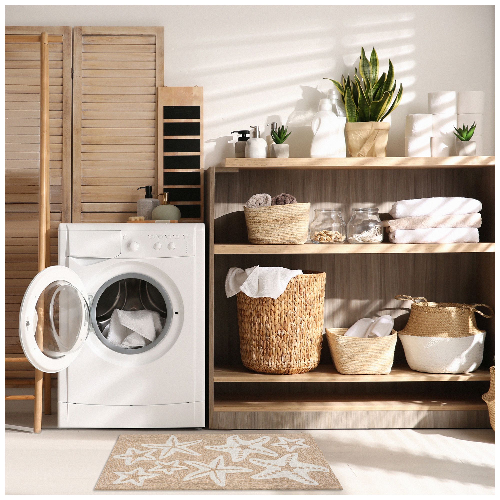 Liora Manne Capri Starfish Indoor/Outdoor Area Rug Neutral 1'8"x2'6"