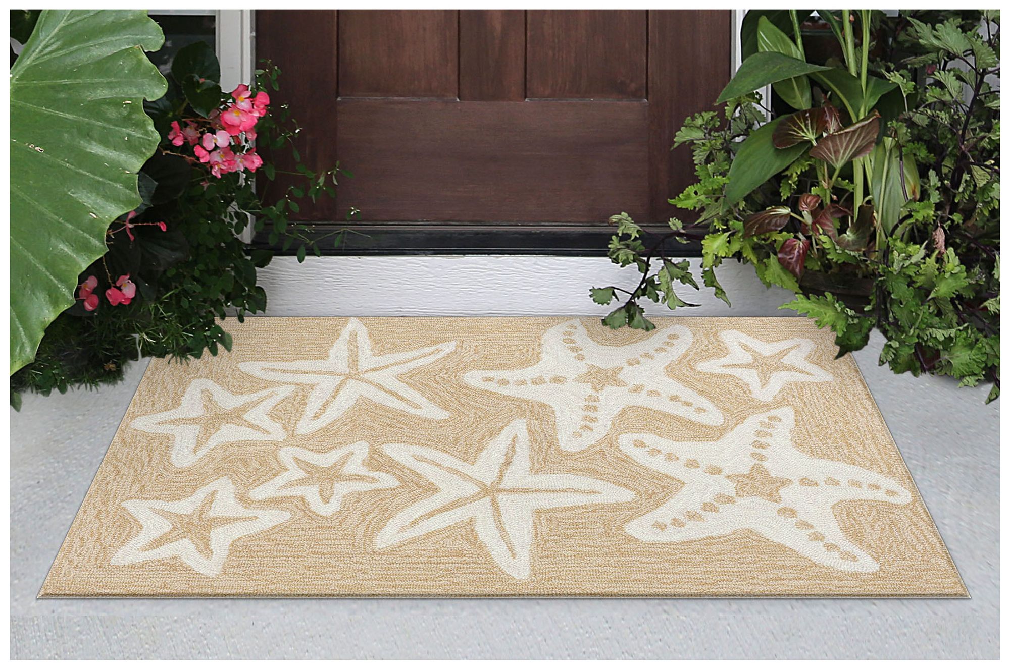 Liora Manne Capri Starfish Indoor/Outdoor Area Rug Neutral 1'8"x2'6"