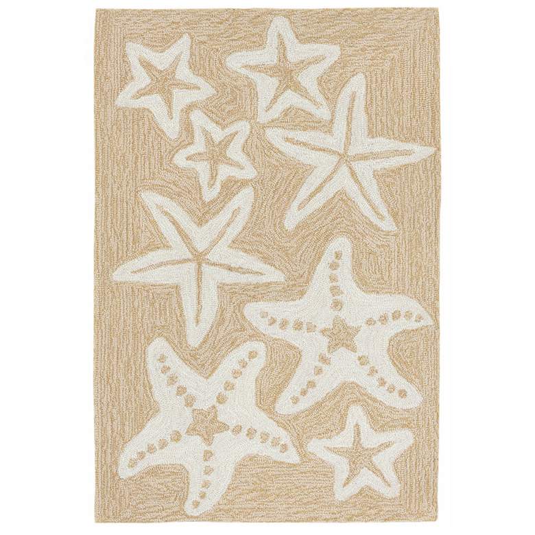Image 1 Liora Manne Capri Starfish Indoor/Outdoor Area Rug Neutral 2'x3'