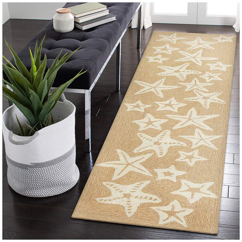 Image 1 Liora Manne Capri Starfish Indoor/Outdoor Area Rug Neutral 2'x8'