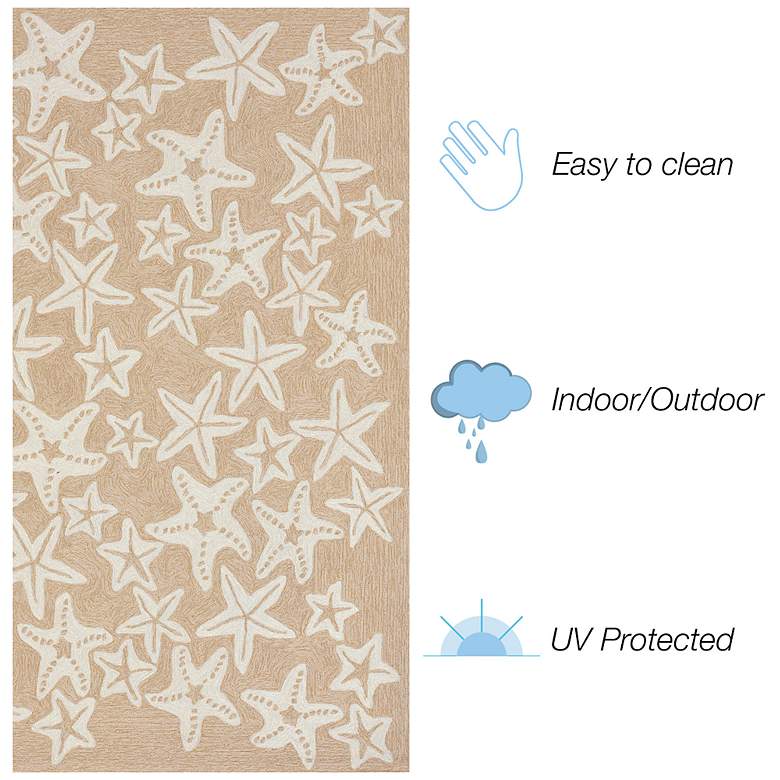 Image 4 Liora Manne Capri Starfish Indoor/Outdoor Area Rug Neutral 2'x8' more views