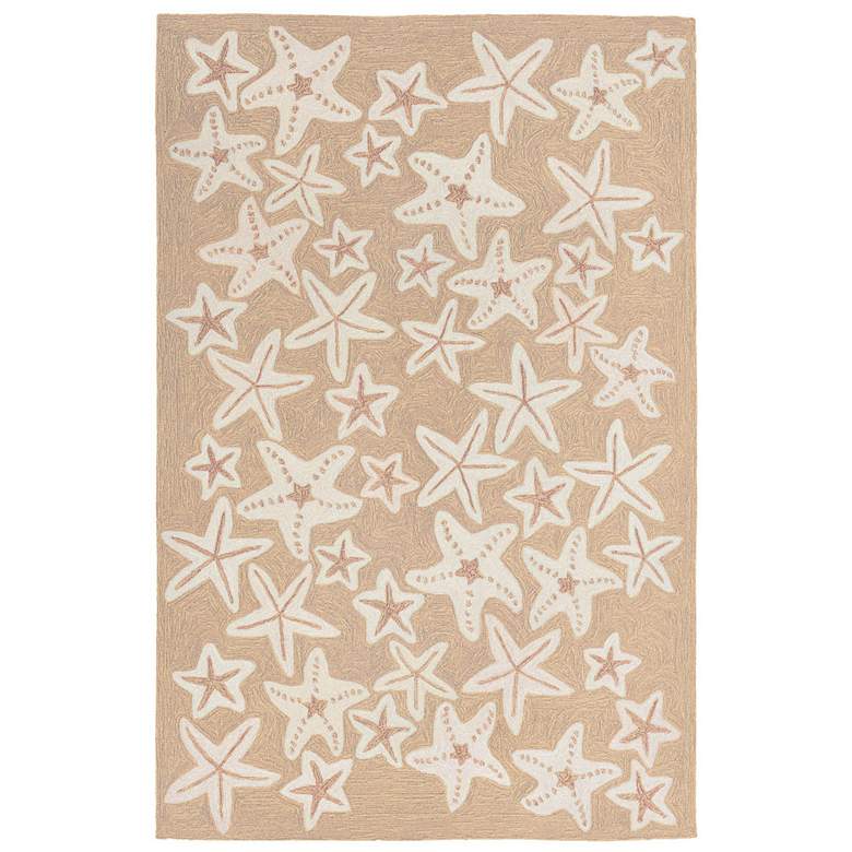Image 1 Liora Manne Capri Starfish Indoor/Outdoor Area Rug Neutral 3'6"x5'6"