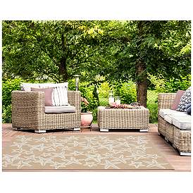 Image3 of Liora Manne Capri Starfish Indoor/Outdoor Area Rug Neutral 5'x7'6" more views