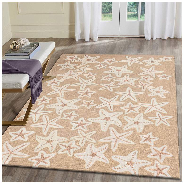 Image 1 Liora Manne Capri Starfish Indoor/Outdoor Area Rug Neutral 7'6"x9'6"