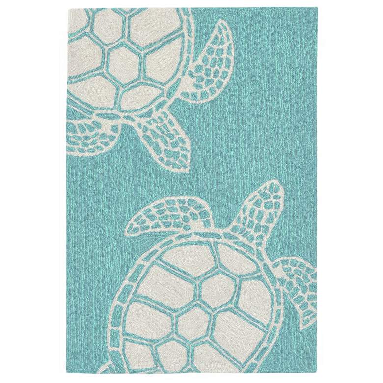 Image 1 Liora Manne Capri Turtle Indoor/Outdoor Area Rug Aqua 2'x3'
