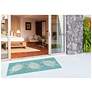 Liora Manne Capri Turtle Indoor/Outdoor Area Rug Aqua 2'x5'