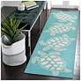 Thumbnail1 of Liora Manne Capri Turtle Indoor/Outdoor Area Rug Aqua 2'x8'
