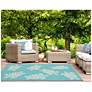 Thumbnail3 of Liora Manne Capri Turtle Indoor/Outdoor Area Rug Aqua 5'x7'6" more views
