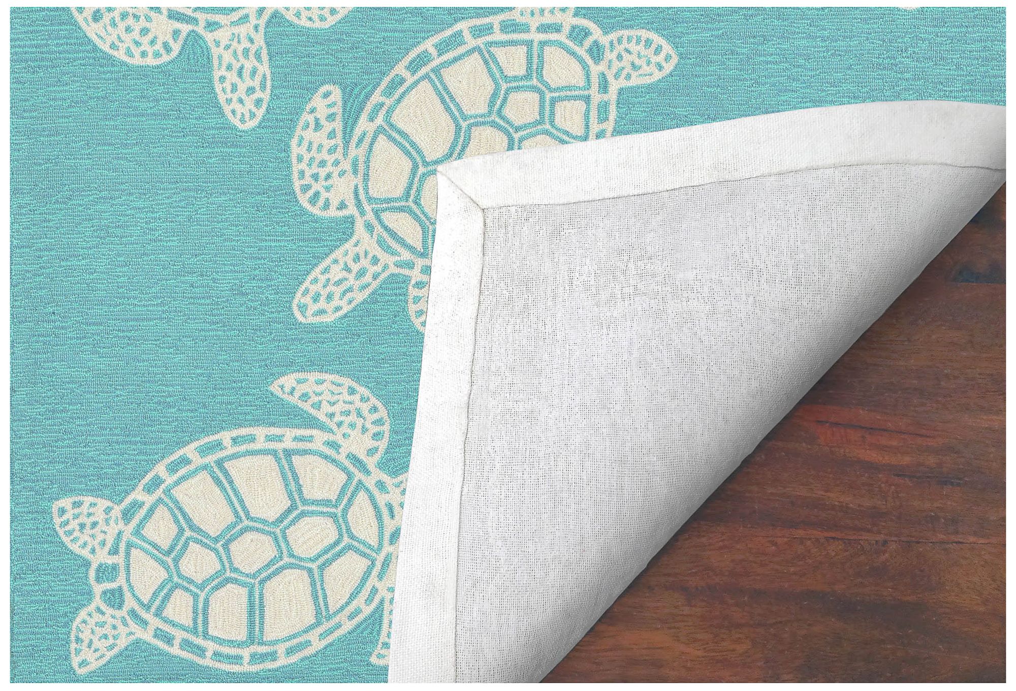Image 5 Liora Manne Capri Turtle Indoor/Outdoor Area Rug Aqua 7'6"x9'6 more views
