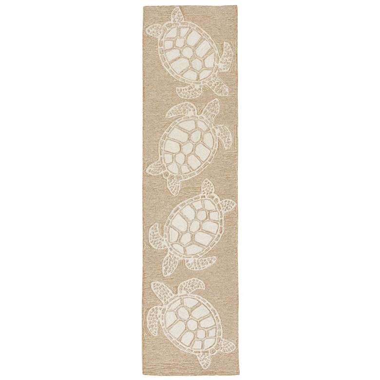 Image 1 Liora Manne Capri Turtle Indoor/Outdoor Area Rug Neutral 2'x8'