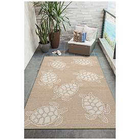 Image3 of Liora Manne Capri Turtle Indoor/Outdoor Area Rug Neutral 5'x7'6" more views