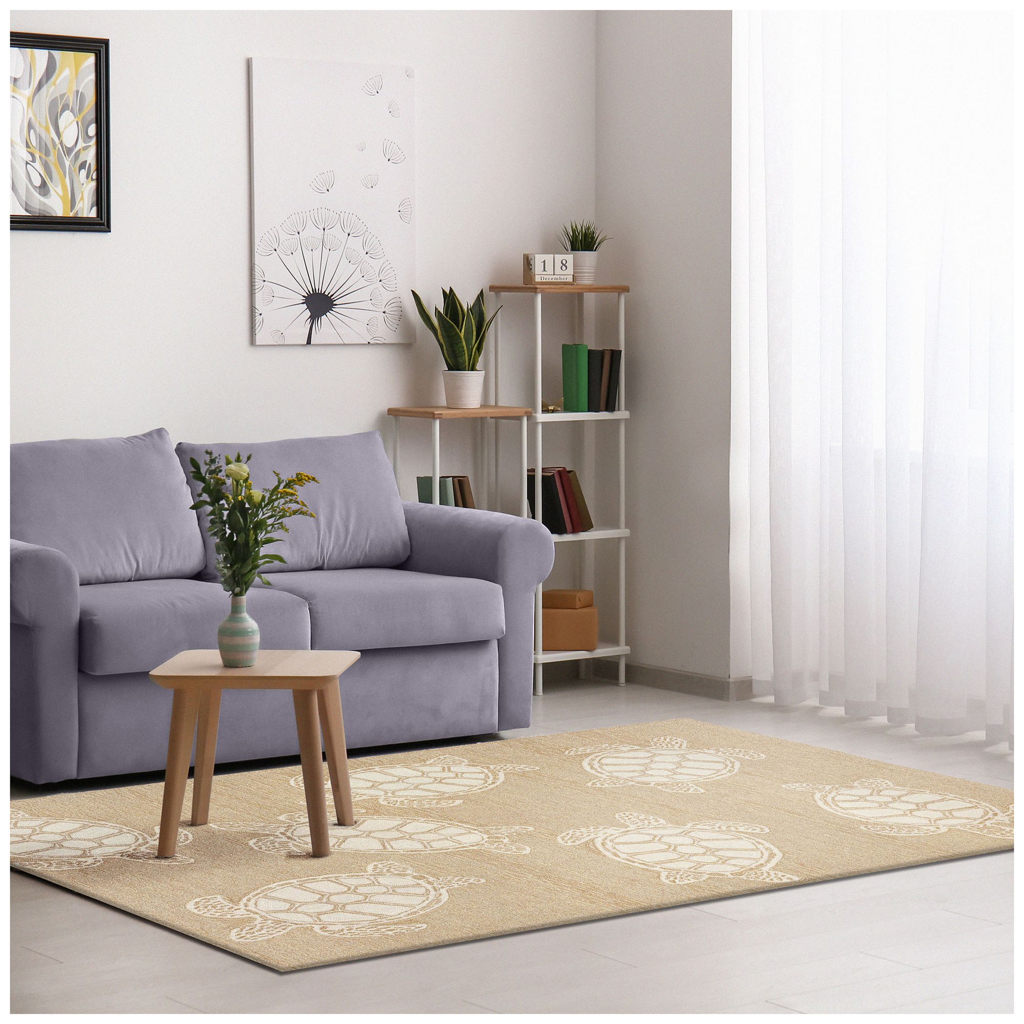 Liora Manne Capri Turtle Indoor/Outdoor Area Rug Neutral 7'6"x9