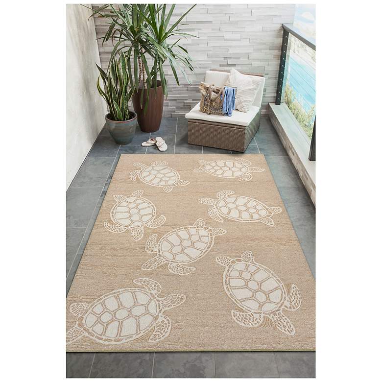 Image 3 Liora Manne Capri Turtle Indoor/Outdoor Area Rug Neutral 7'6"x9'6" more views