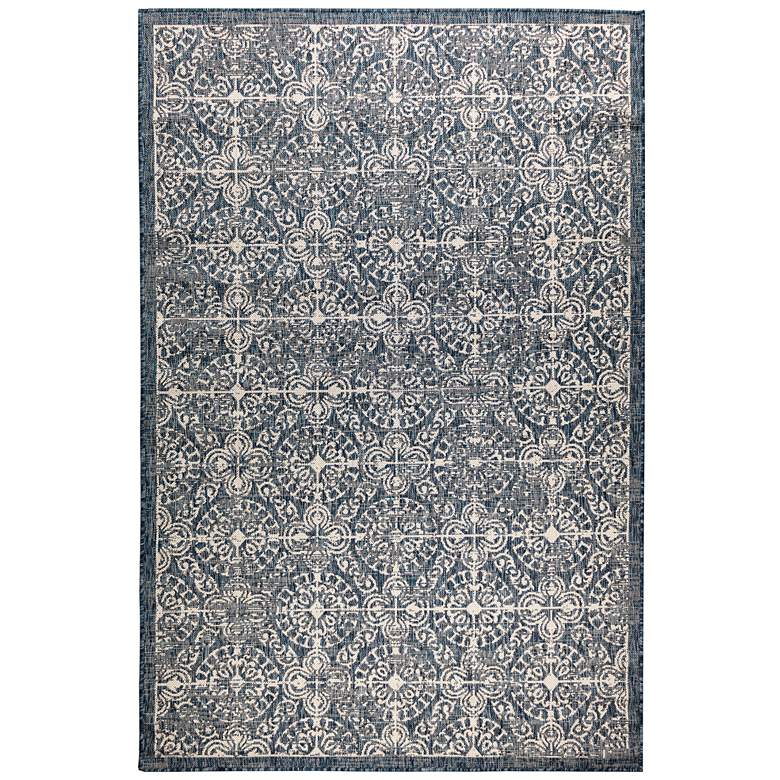 Image 1 Liora Manne Carmel Antique Tile Indoor/Outdoor Rug Navy 4'10" x 7&