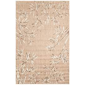 Image1 of Liora Manne Carmel Bamboo Border Indoor/Outdoor Rug Sand 1'11" x 7