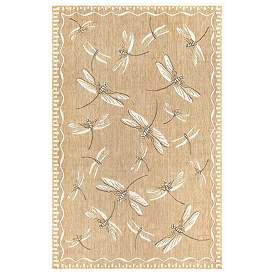 Image1 of Liora Manne Carmel Dragonfly Indoor/Outdoor Rug Sand 6'6" x 9'