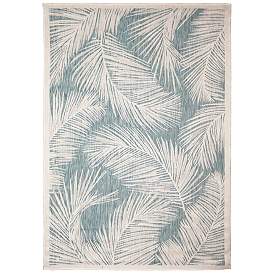 Image1 of Liora Manne Carmel Fronds Indoor/Outdoor Rug Aqua 6'6" x 9'4&q