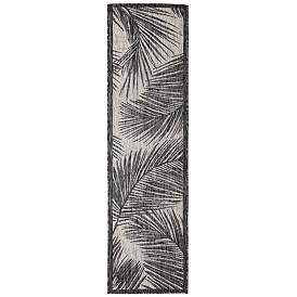 Image1 of Liora Manne Carmel Fronds Indoor/Outdoor Rug Black 1'11" x 7'6