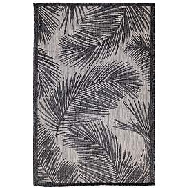 Image1 of Liora Manne Carmel Fronds Indoor/Outdoor Rug Black 3'3" x 4'11