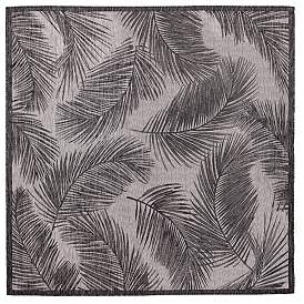 Image1 of Liora Manne Carmel Fronds Indoor/Outdoor Rug Black 7'10" Square