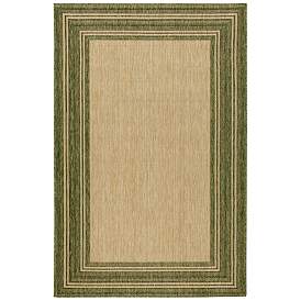 Image1 of Liora Manne Carmel Multi Border Indoor/Outdoor Rug Green 3'3" x 4&