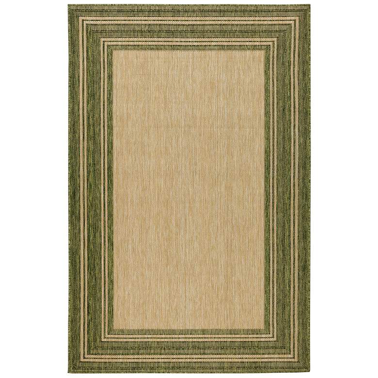 Image 1 Liora Manne Carmel Multi Border Indoor/Outdoor Rug Green 4'10" x 7