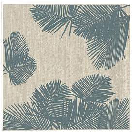 Image1 of Liora Manne Carmel Palm Indoor/Outdoor Rug Aqua 7'10" Square