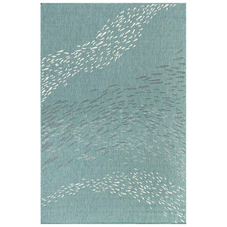 Image 1 Liora Manne Carmel School Of Fish Indoor/Outdoor Rug Aqua 4'10" x