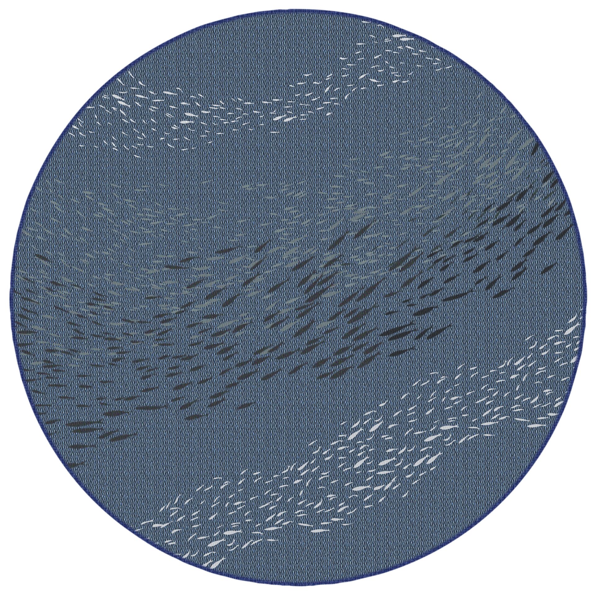 Liora Manne Carmel School Of Fish Indoor/Outdoor Rug Navy 7'10" Ro