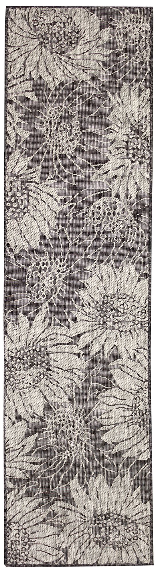 Liora Manne Carmel Sunflower Field Indoor/Outdoor Rug Black 1'11" 