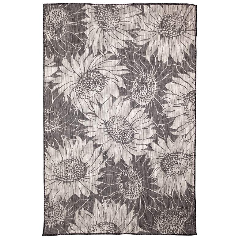 Image 1 Liora Manne Carmel Sunflower Field Indoor/Outdoor Rug Black 4&#39;10 inch 