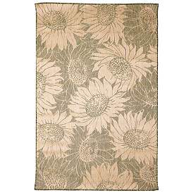 Image1 of Liora Manne Carmel Sunflower Field Indoor/Outdoor Rug Green 1'11"