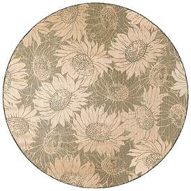 Image1 of Liora Manne Carmel Sunflower Field Indoor/Outdoor Rug Green 7'10"