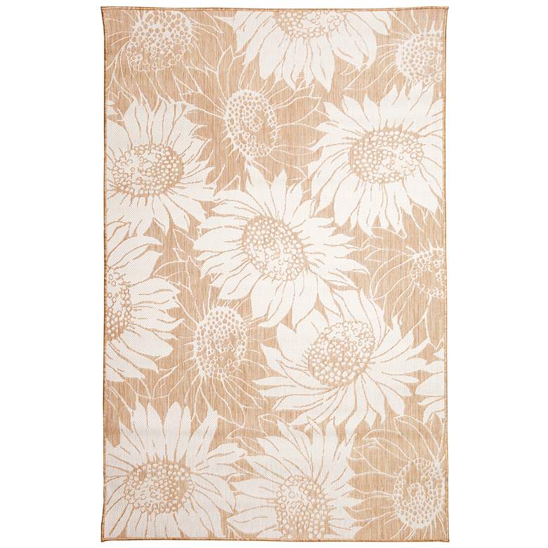 Image 1 Liora Manne Carmel Sunflower Field Indoor/Outdoor Rug Sand 4'10" x