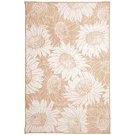 Image1 of Liora Manne Carmel Sunflower Field Indoor/Outdoor Rug Sand 6'6" x