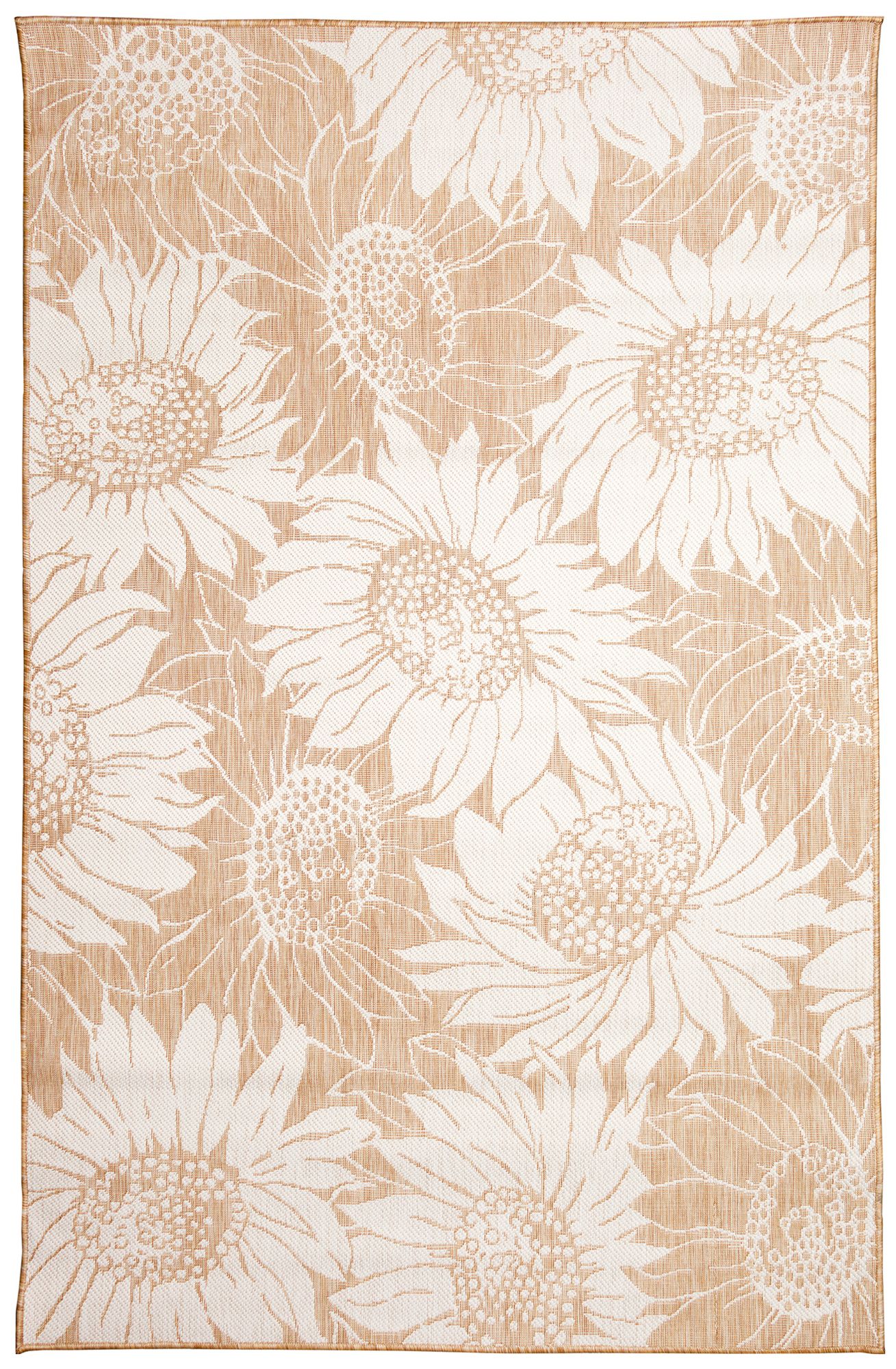 Liora Manne Carmel Sunflower Field Indoor/Outdoor Rug Sand 7'10" x