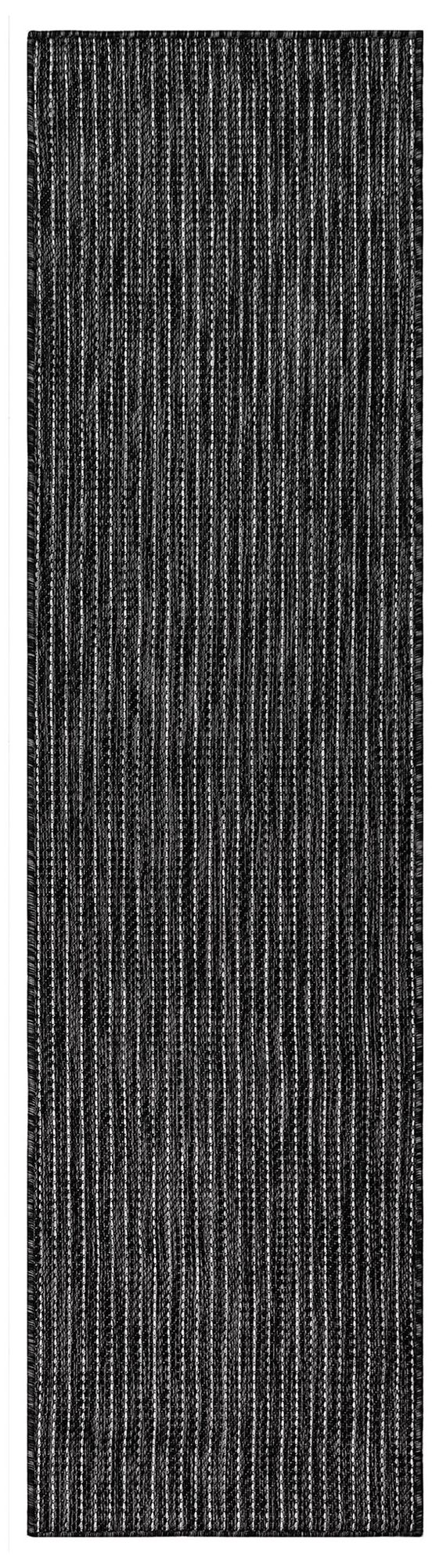 Liora Manne Carmel Texture Stripe Indoor/Outdoor Rug Black 1'11" x