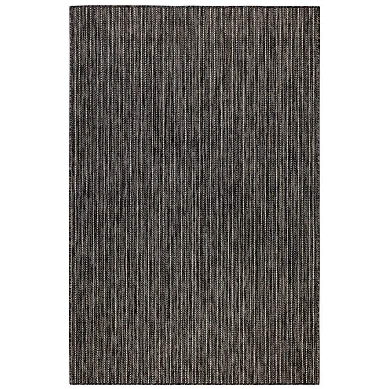 Image 1 Liora Manne Carmel Texture Stripe Indoor/Outdoor Rug Black 4&#39;10 inch x