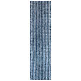 Image1 of Liora Manne Carmel Texture Stripe Indoor/Outdoor Rug Navy 1'11" x