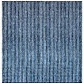 Image1 of Liora Manne Carmel Texture Stripe Indoor/Outdoor Rug Navy 7'10" Sq
