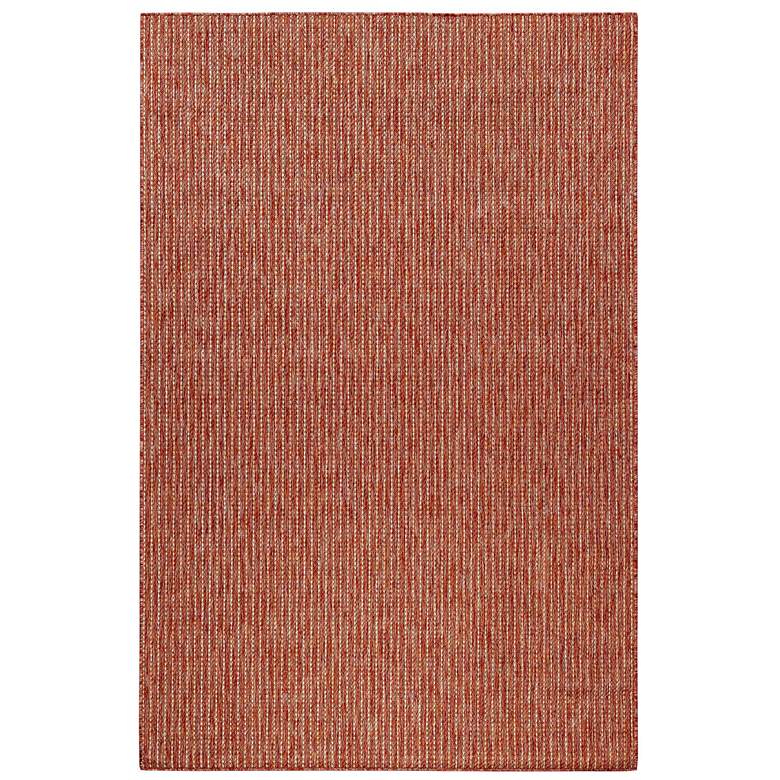 Image 1 Liora Manne Carmel Texture Stripe Indoor/Outdoor Rug Red 4&#39;10 inch x 7
